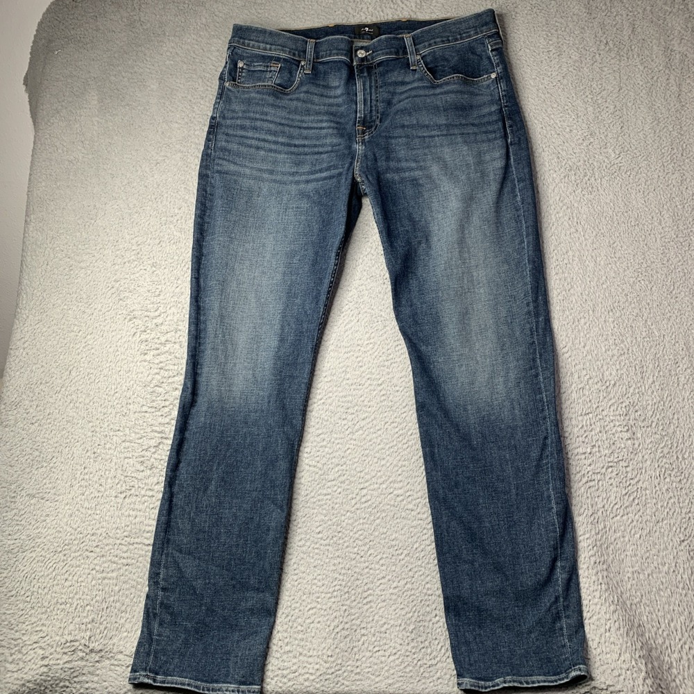 7 For All Mankind Slimmy Jeans Mens 40x33 Blue Medium Wash